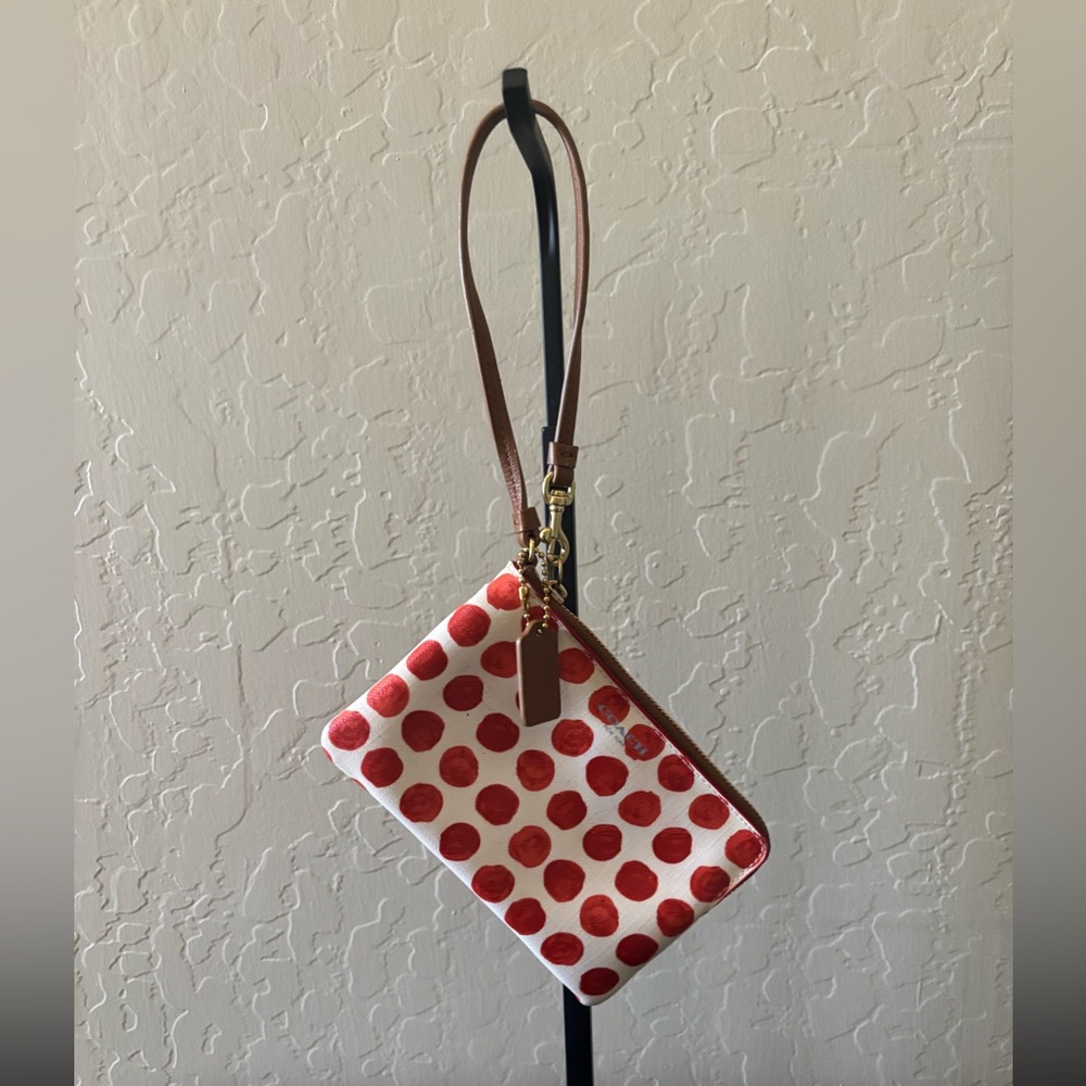 Coach Red Polka Dot Wristlet